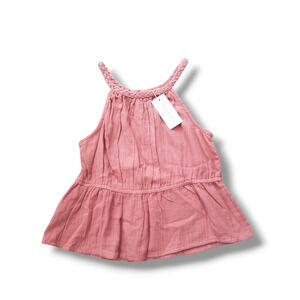 Womens SMALL Sim & Sam Mauve Clay Braided Tank Tunic Mutyaar